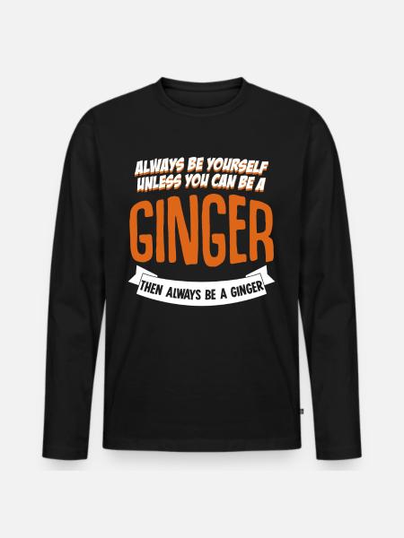 Red Hair Redhead Redhead - Men's Premium Organic Long Sleeve Shirt - black