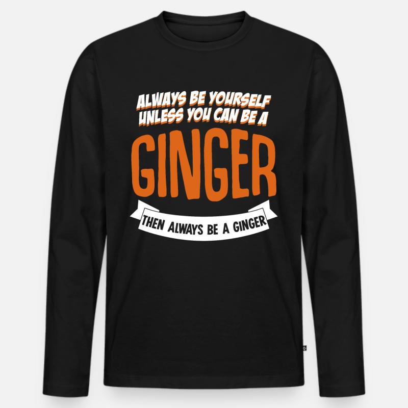 Rote Haare Rothaarig Rotschopf - Männer Premium Bio Langarmshirt - Schwarz