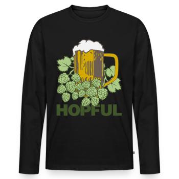 Hops Beer Saying Brewery Hobby Brewer - Men's Premium Organic Long Sleeve Shirt - black - Front - Nico (187cm)