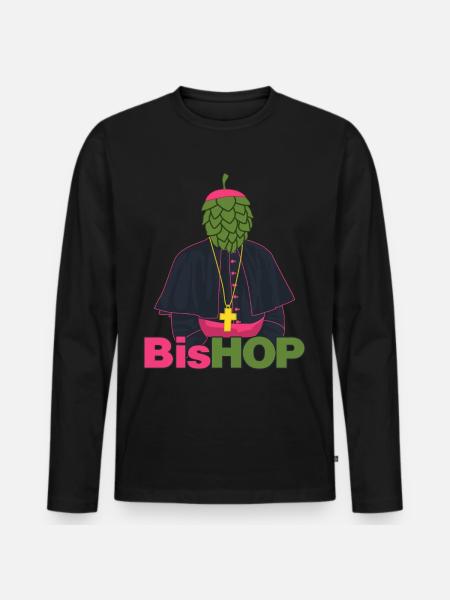 Hops Bishop Beer Brewery - Men's Premium Organic Long Sleeve Shirt - black