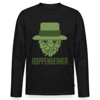 Hops Brewery Hobby Brewer Brewer - Men's Premium Organic Long Sleeve Shirt - black - Front - Nico (187cm)