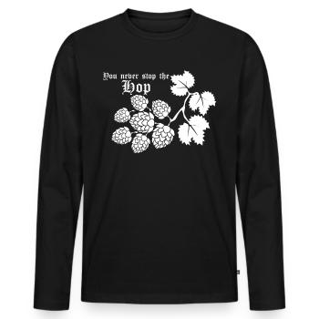 Beer Hops Beer Brewer Brewery - Men's Premium Organic Long Sleeve Shirt - black - Front - Nico (187cm)