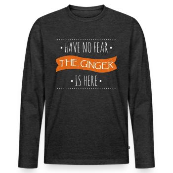 Rousse Cheveux roux Rousse - T-shirt manches longues Premium bio Homme - anthracite chiné - Devant - Nico (187cm)