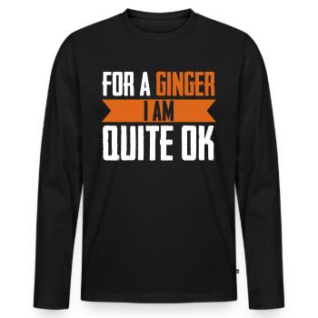 Rote Haare Witz Rothaarig Rotschopf - Männer Premium Bio Langarmshirt - Schwarz - Vorne - Nico (187cm)