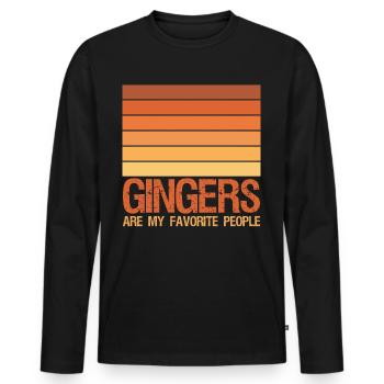 Rote Haare Rothaarig Retro Rotschopf - Männer Premium Bio Langarmshirt - Schwarz - Vorne - Nico (187cm)