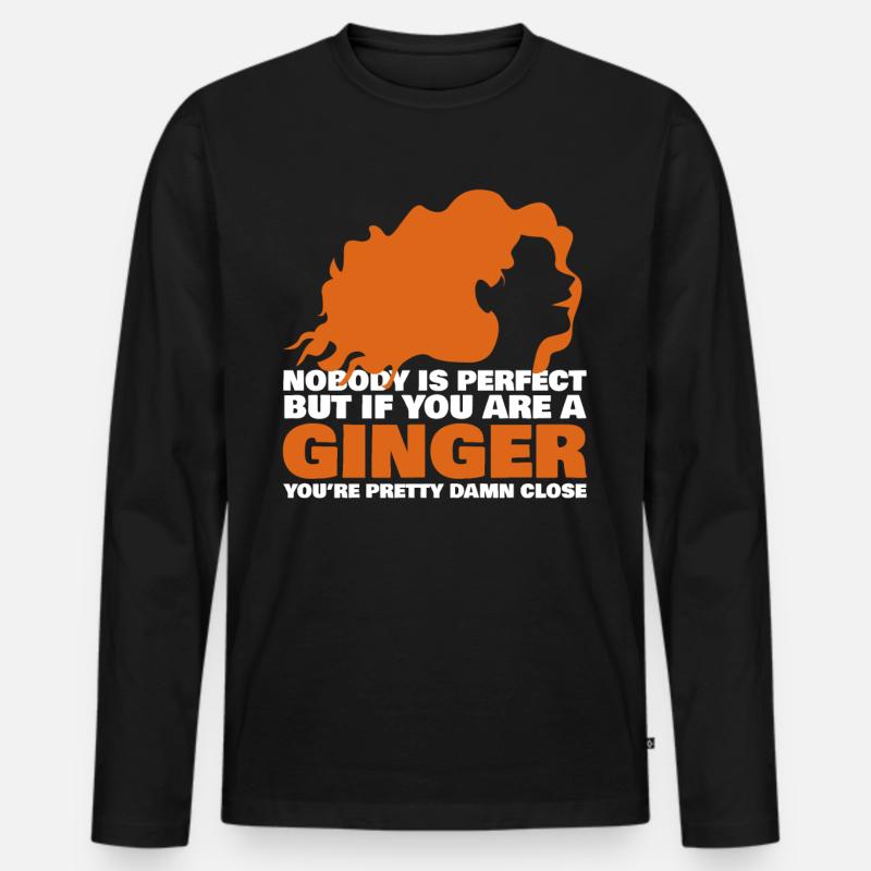Rothaarig Spruch Rotschopf Rote Haare - Männer Premium Bio Langarmshirt - Schwarz