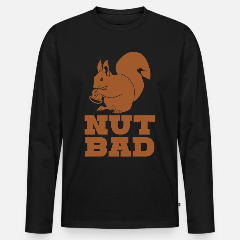 Eichhörnchen Witz - Männer Premium Bio Langarmshirt - Schwarz