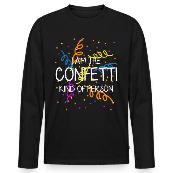 Confetti Saying Carnival Carnival - Men's Premium Organic Long Sleeve Shirt - black - Front - Nico (187cm)