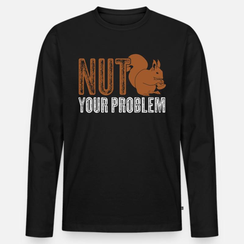 Eichhörnchen Spruch - Männer Premium Bio Langarmshirt - Schwarz