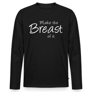 Titten Brust Party Urlaub Brüste - Männer Premium Bio Langarmshirt - Schwarz - Vorne - Nico (187cm)