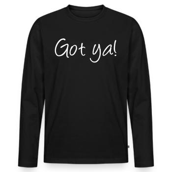 Tits Chest Boobs - Men's Premium Organic Long Sleeve Shirt - black - Front - Nico (187cm)