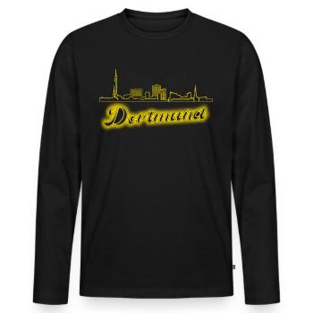 Dortmunder Sehenswürdigkeiten Dortmund - Männer Premium Bio Langarmshirt - Schwarz - Vorne - Nico (187cm)