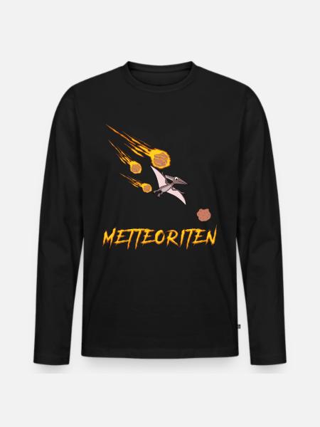Hackfleisch Mettbällchen Mettbrötchen - Männer Premium Bio Langarmshirt - Schwarz