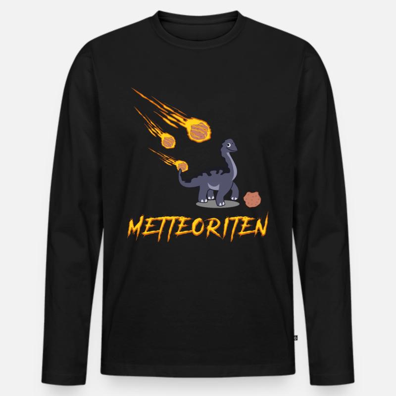 Mettbällchen Mettbrötchen Hackfleisch - Männer Premium Bio Langarmshirt - Schwarz