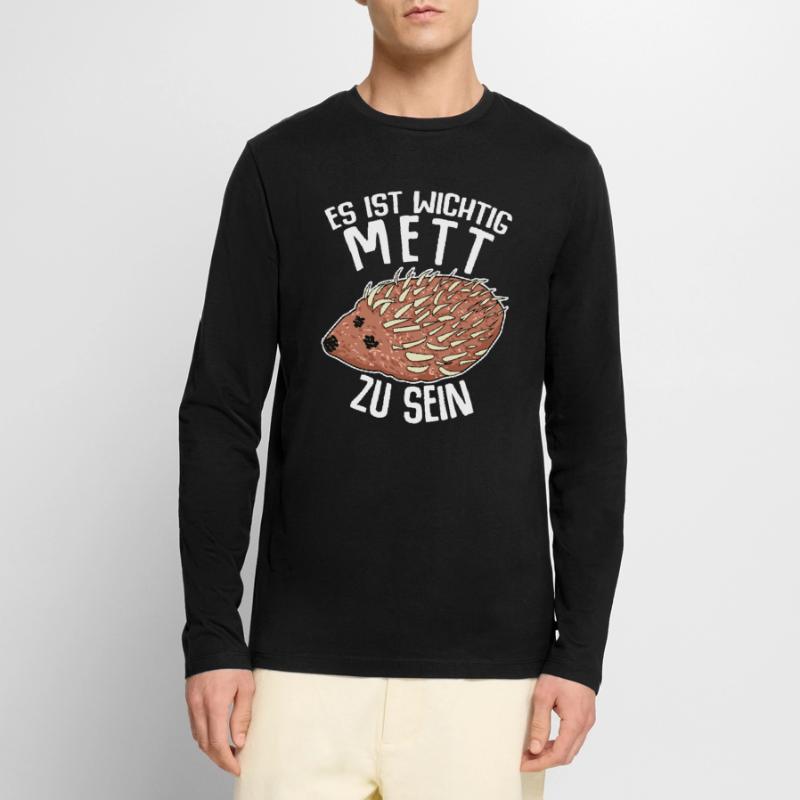 Mettigel Hackfleisch Mett Hack Männer Premium Bio Langarmshirt