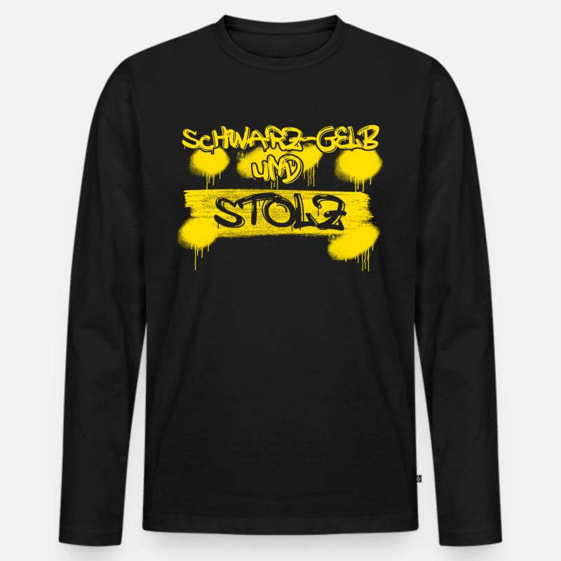 Dortmund - Männer Premium Bio Langarmshirt - Schwarz
