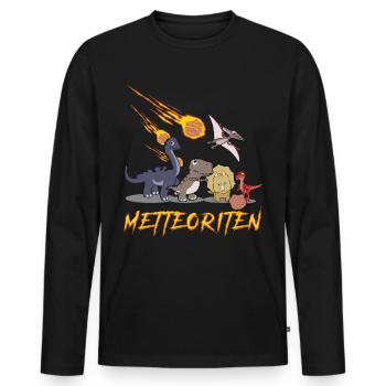 Mettbällchen Hackfleisch Mett Hack - Männer Premium Bio Langarmshirt - Schwarz - Vorne - Nico (187cm)