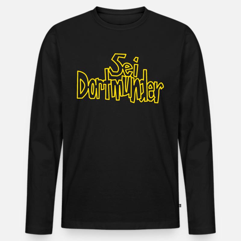 Sei Dortmunder - Männer Premium Bio Langarmshirt - Schwarz