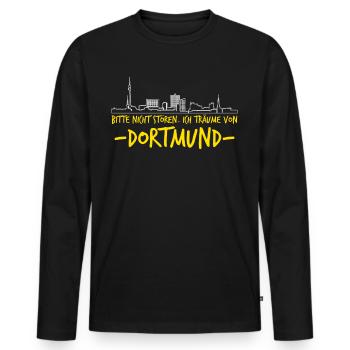 Dortmunder Witz Dortmund - Männer Premium Bio Langarmshirt - Schwarz - Vorne - Nico (187cm)