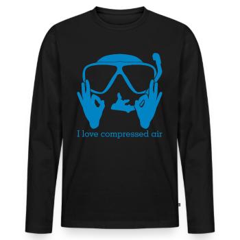 Diving Scuba Diving Diver - Men's Premium Organic Long Sleeve Shirt - black - Front - Nico (187cm)