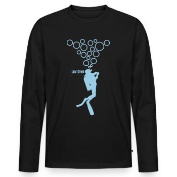 Diving Diver Scuba Diver - Men's Premium Organic Long Sleeve Shirt - black - Front - Nico (187cm)