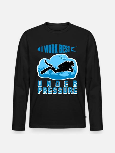 Diver Scuba Diver Saying Diving - Men's Premium Organic Long Sleeve Shirt - black