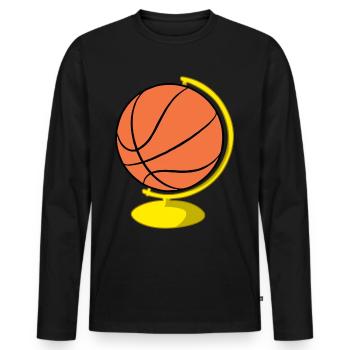 Basketballspieler Weltkugel - Männer Premium Bio Langarmshirt - Schwarz - Vorne - Nico (187cm)