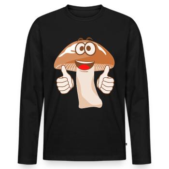Mushrooms Mushroom Mushroom Pickers - Men's Premium Organic Long Sleeve Shirt - black - Front - Nico (187cm)