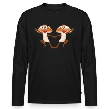 Mushrooms Dancing Boogie Woogie Mushroom Pickers - Men's Premium Organic Long Sleeve Shirt - black - Front - Nico (187cm)