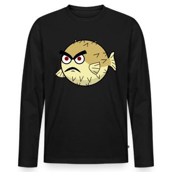Poisson-globe maléfique - T-shirt manches longues Premium bio Homme - noir - Devant - Nico (187cm)