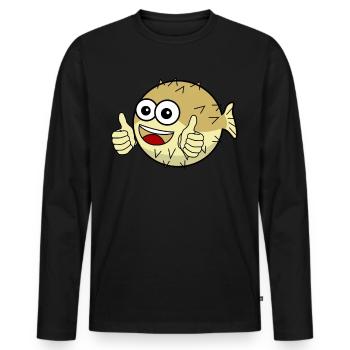Poisson-globe - T-shirt manches longues Premium bio Homme - noir - Devant - Nico (187cm)