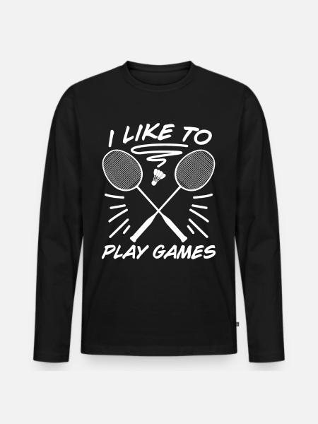Badminton Badminton Racket - Men's Premium Organic Long Sleeve Shirt - black