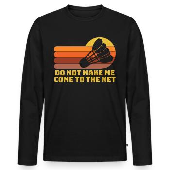 Badminton Badmintonspieler - Männer Premium Bio Langarmshirt - Schwarz - Vorne - Nico (187cm)