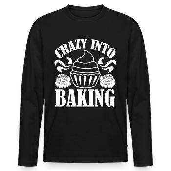 Boulangerie Baker Bake Boulangerie - T-shirt manches longues Premium bio Homme - noir - Devant - Nico (187cm)