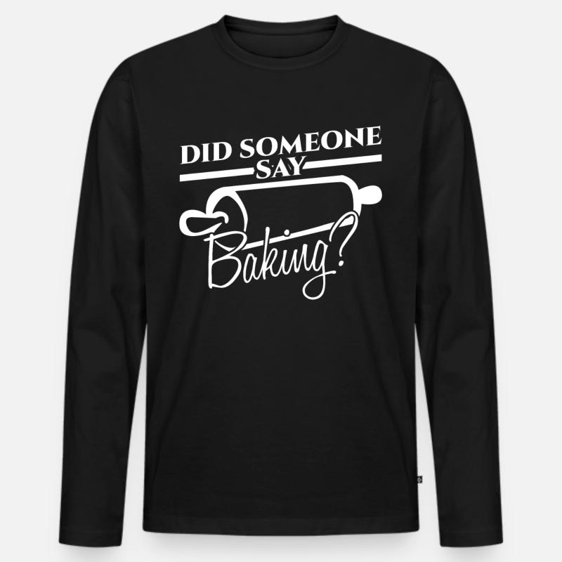 Backen Bäckerei Bäcker Konditor - Männer Premium Bio Langarmshirt - Schwarz