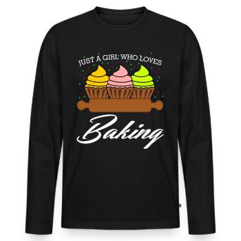 Baker Baker Baker Bakery - Men's Premium Organic Long Sleeve Shirt - black - Front - Nico (187cm)