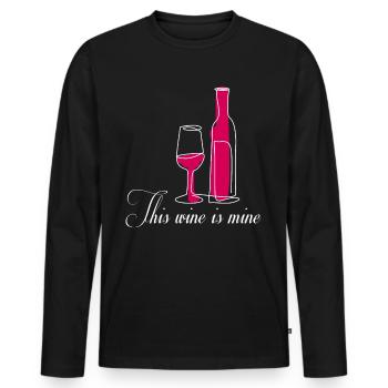 Fête des buveurs de vin - T-shirt manches longues Premium bio Homme - noir - Devant - Nico (187cm)