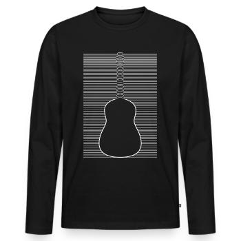 Guitariste de musique de guitare - T-shirt manches longues Premium bio Homme - noir - Devant - Nico (187cm)