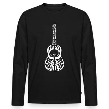 Guitariste de musique de guitare - T-shirt manches longues Premium bio Homme - noir - Devant - Nico (187cm)