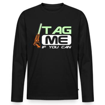 Laser Tag, Lasertag, Lasergame, Laserdrom - Men's Premium Organic Long Sleeve Shirt - black - Front - Nico (187cm)