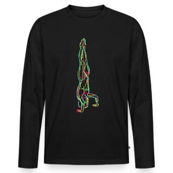Handstand Graphic Gymnastics Gymnast - Men's Premium Organic Long Sleeve Shirt - black - Front - Nico (187cm)