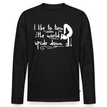 Handstand Girls Gymnastics - Men's Premium Organic Long Sleeve Shirt - black - Front - Nico (187cm)