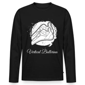 Escalade de bloc sur mur d’escalade - T-shirt manches longues Premium bio Homme - noir - Devant - Nico (187cm)