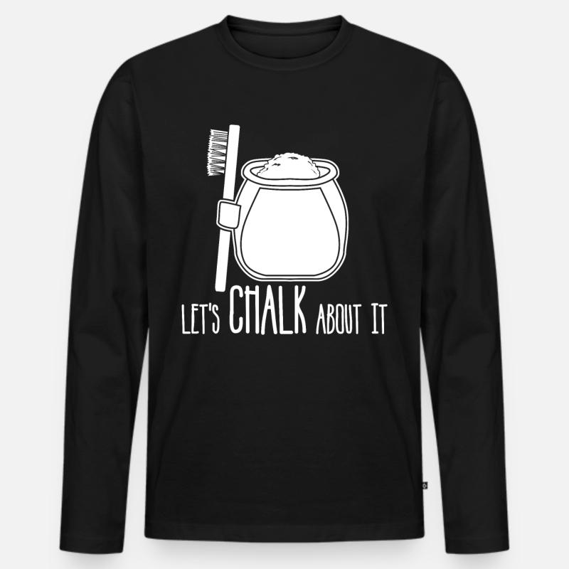 Bouldern Kreide Klettern - Männer Premium Bio Langarmshirt - Schwarz