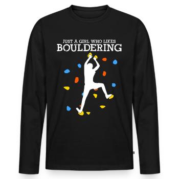 Escalade Escalade de bloc - T-shirt manches longues Premium bio Homme - noir - Devant - Nico (187cm)
