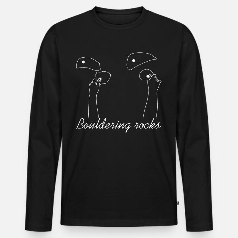 Bouldern Boulder -Klettern - Männer Premium Bio Langarmshirt - Schwarz