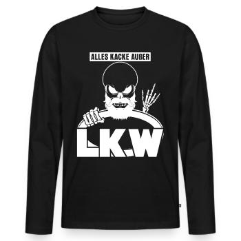 Trucker LKW-Fahrer Lastwagen LKW - Männer Premium Bio Langarmshirt - Schwarz - Vorne - Nico (187cm)