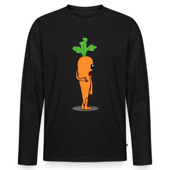 Carrot Reingeschaut Carrots - Männer Premium Bio Langarmshirt - Schwarz - Vorne - Nico (187cm)