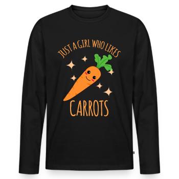 Carotte Fille Carottes - T-shirt manches longues Premium bio Homme - noir - Devant - Nico (187cm)