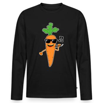 Carottes chantant Carotte - T-shirt manches longues Premium bio Homme - noir - Devant - Nico (187cm)